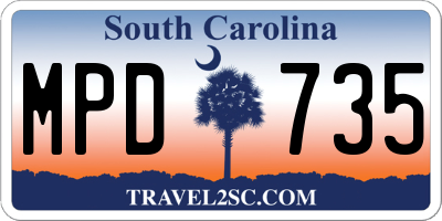 SC license plate MPD735