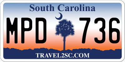 SC license plate MPD736