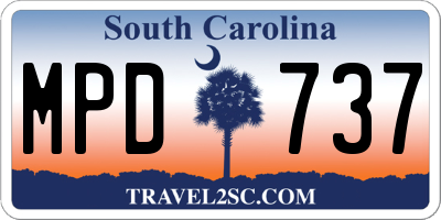 SC license plate MPD737