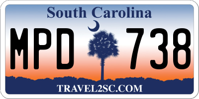 SC license plate MPD738