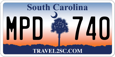 SC license plate MPD740
