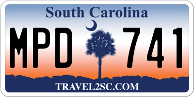 SC license plate MPD741