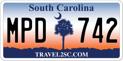 SC license plate MPD742