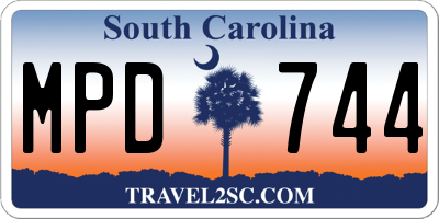 SC license plate MPD744
