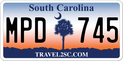 SC license plate MPD745