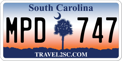 SC license plate MPD747