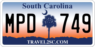 SC license plate MPD749