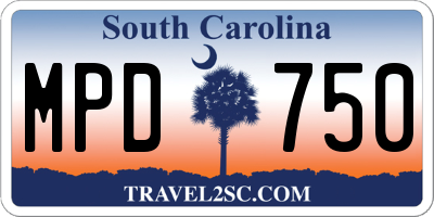 SC license plate MPD750