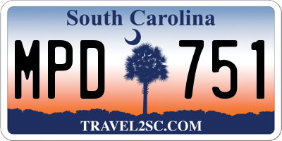 SC license plate MPD751