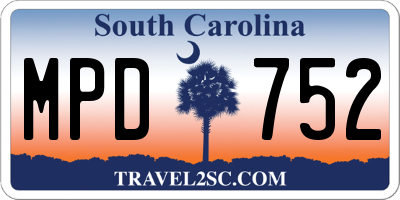 SC license plate MPD752