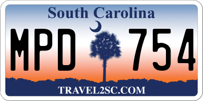 SC license plate MPD754