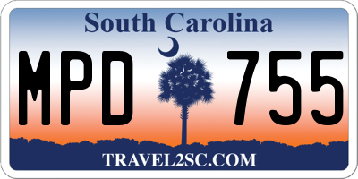 SC license plate MPD755