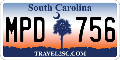 SC license plate MPD756