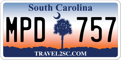 SC license plate MPD757