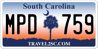 SC license plate MPD759