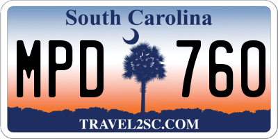 SC license plate MPD760