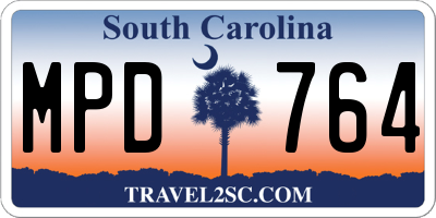 SC license plate MPD764