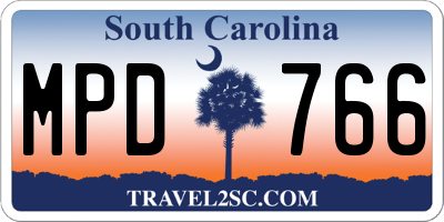 SC license plate MPD766