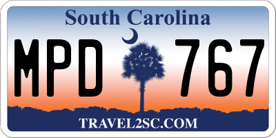 SC license plate MPD767
