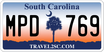 SC license plate MPD769