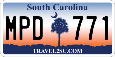 SC license plate MPD771