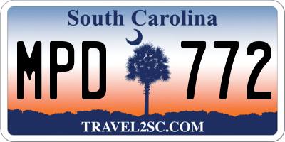 SC license plate MPD772