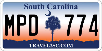 SC license plate MPD774
