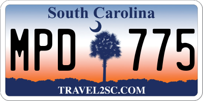 SC license plate MPD775