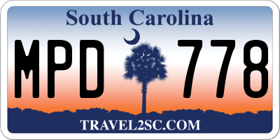 SC license plate MPD778