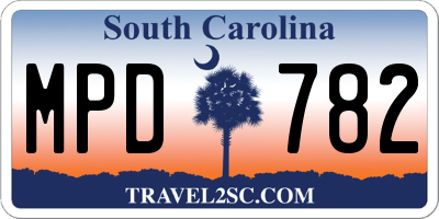 SC license plate MPD782