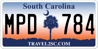 SC license plate MPD784