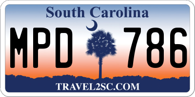 SC license plate MPD786