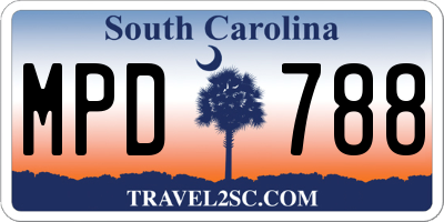SC license plate MPD788