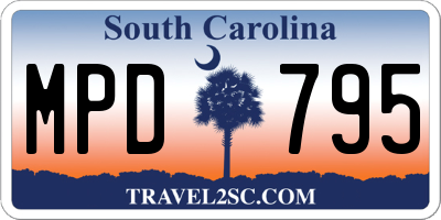 SC license plate MPD795