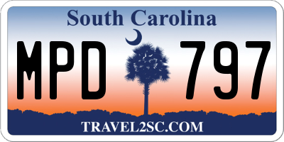 SC license plate MPD797