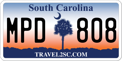 SC license plate MPD808
