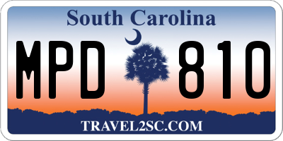 SC license plate MPD810