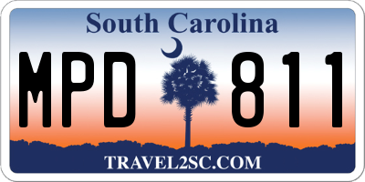 SC license plate MPD811