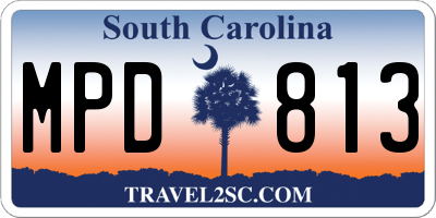 SC license plate MPD813
