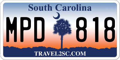 SC license plate MPD818