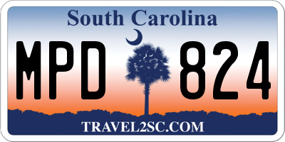 SC license plate MPD824
