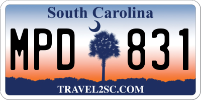 SC license plate MPD831