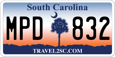 SC license plate MPD832