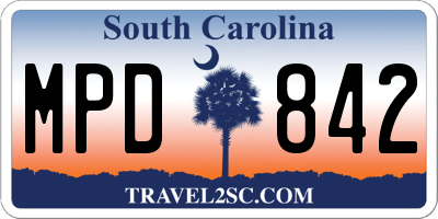 SC license plate MPD842
