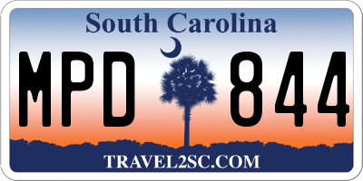 SC license plate MPD844