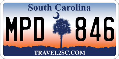 SC license plate MPD846