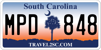 SC license plate MPD848