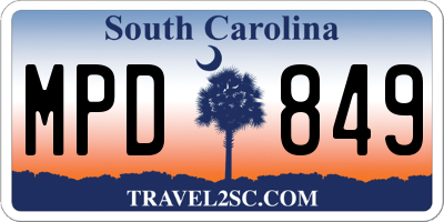 SC license plate MPD849