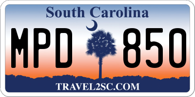 SC license plate MPD850