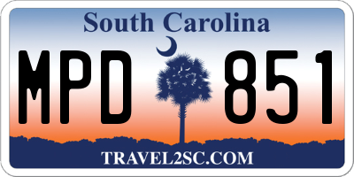 SC license plate MPD851